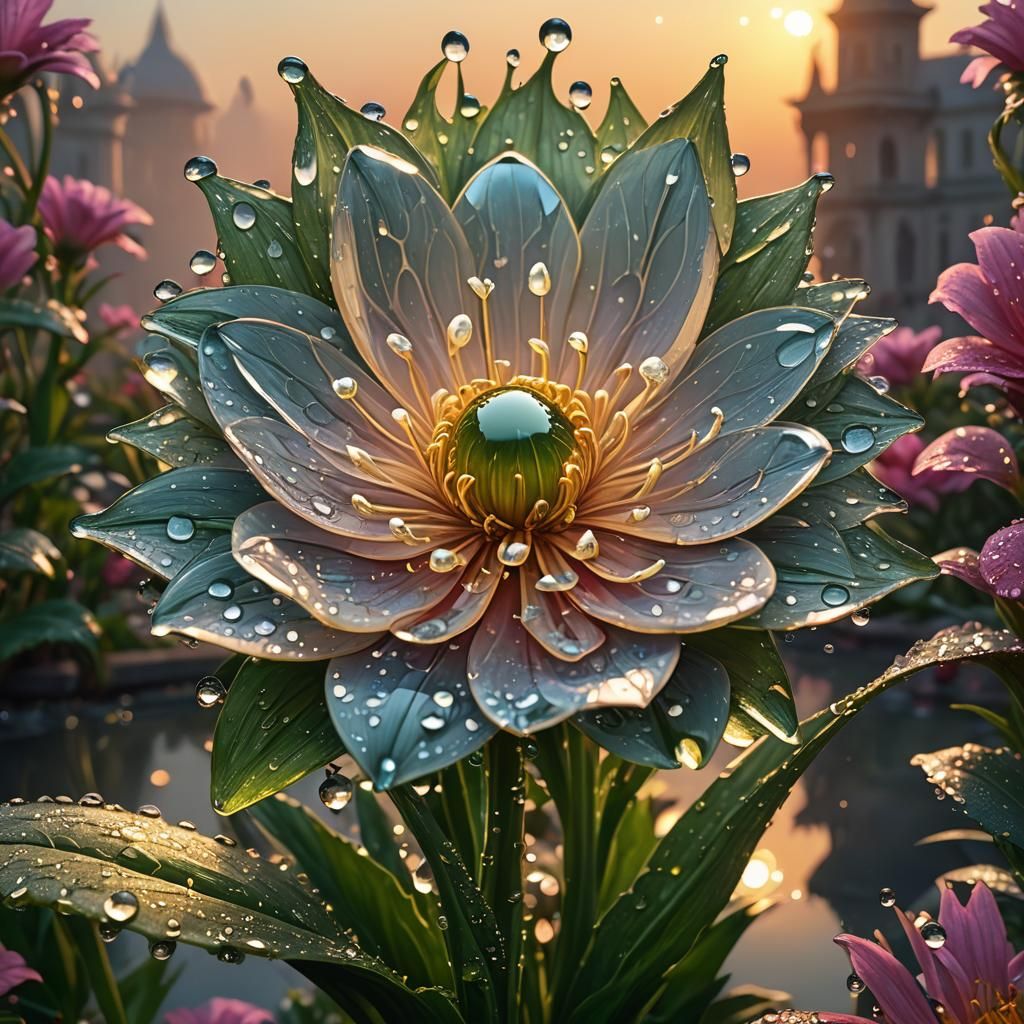Dew drop on a flower