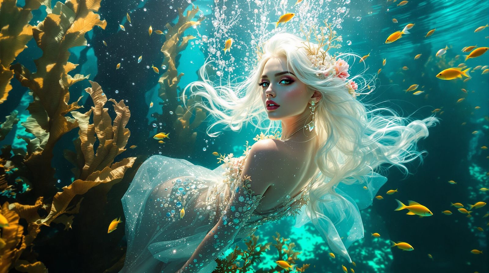 Underwater Fashion Shoot in Hyperrealistic Style