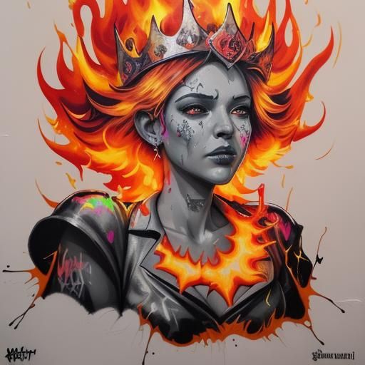 crown with flames