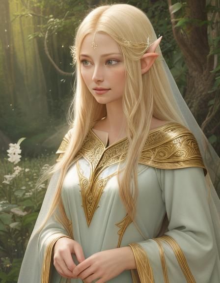 Galadriel Portrait in Comic Book Style