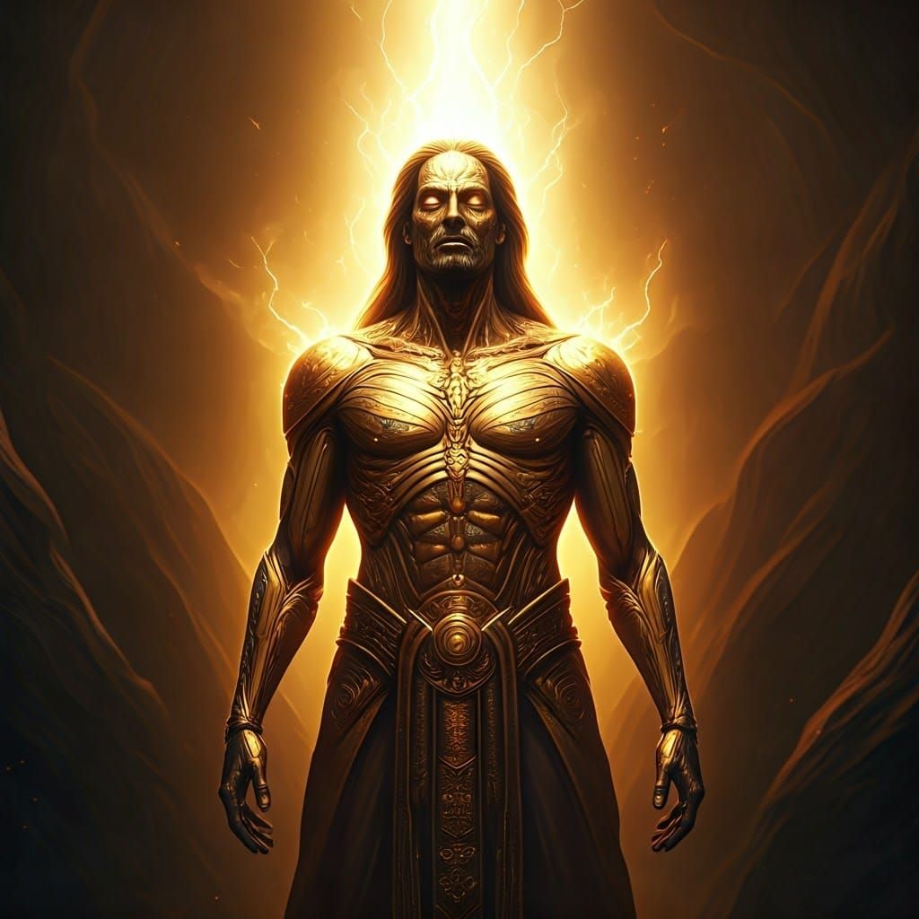 Radiant Prophetic Figure in Golden Light