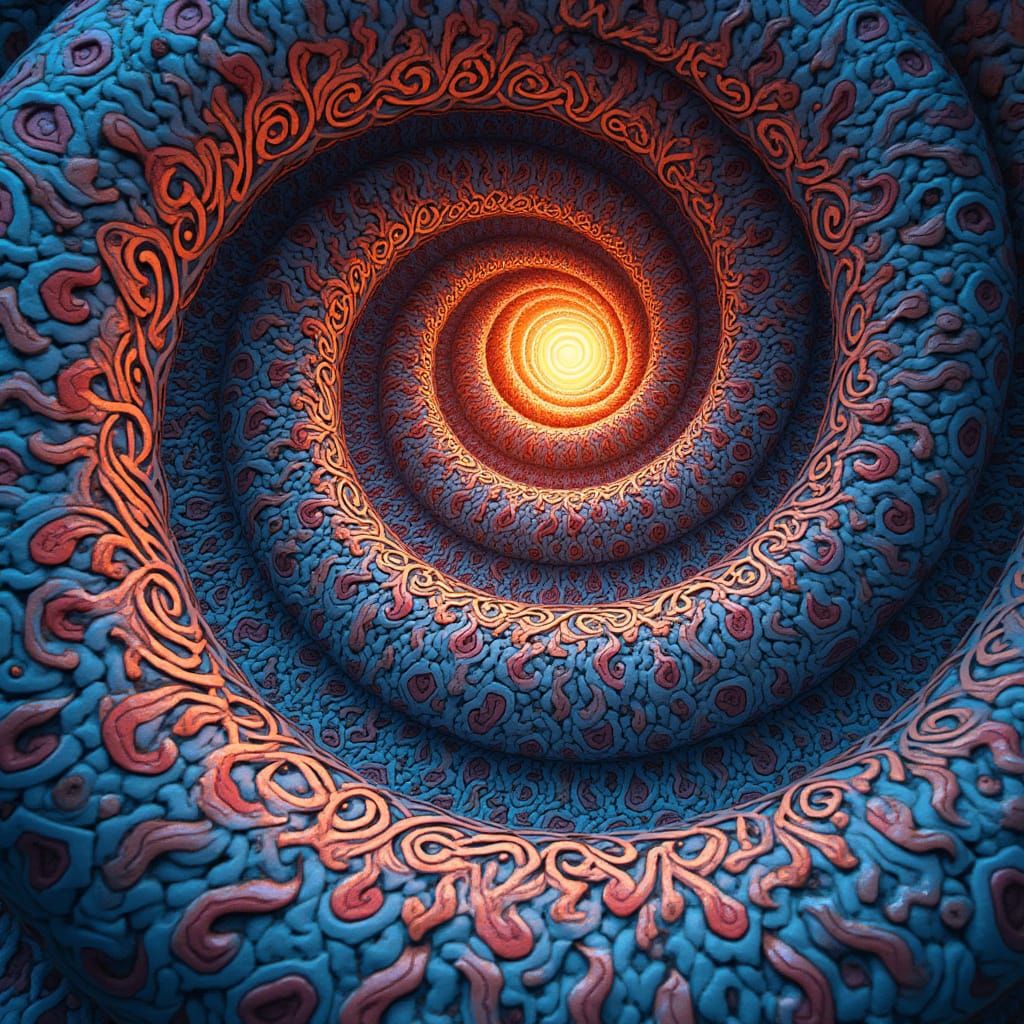 Escher-Inspired Portal of Swirling Kundalini Snakes