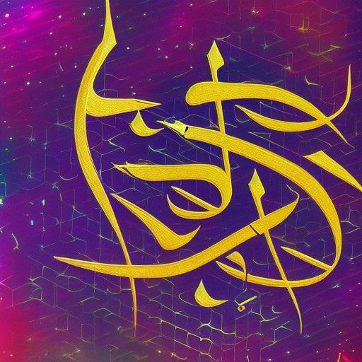 Holographic Alien Arabic Calligraphy by Pablo Amaringo