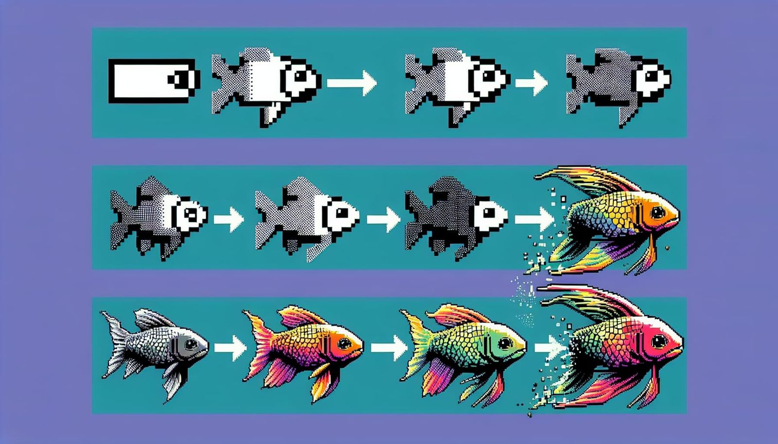 Fish Evolution: Pixelated to High-Definition 3D