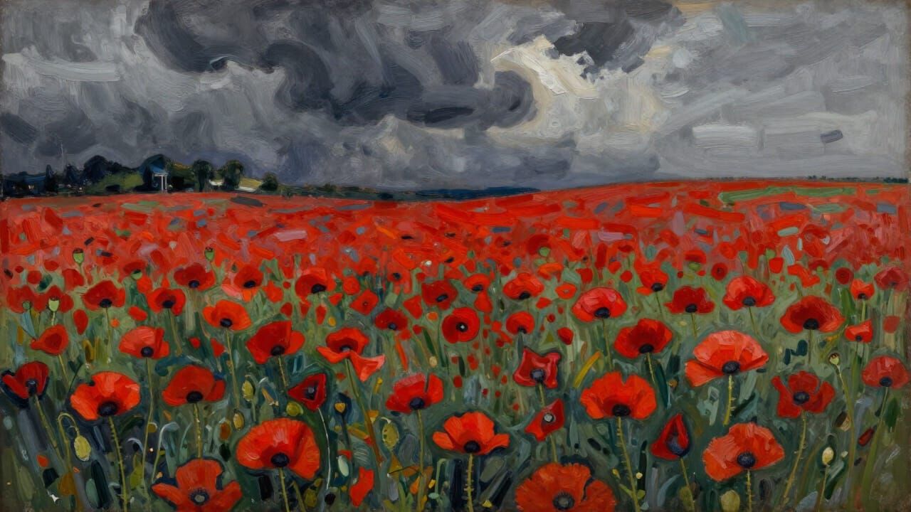 Red Poppies of Flanders, Expressionism style