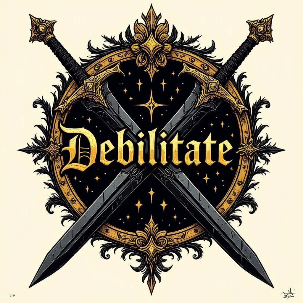 Fantasy Guild Emblem with Crossed Swords