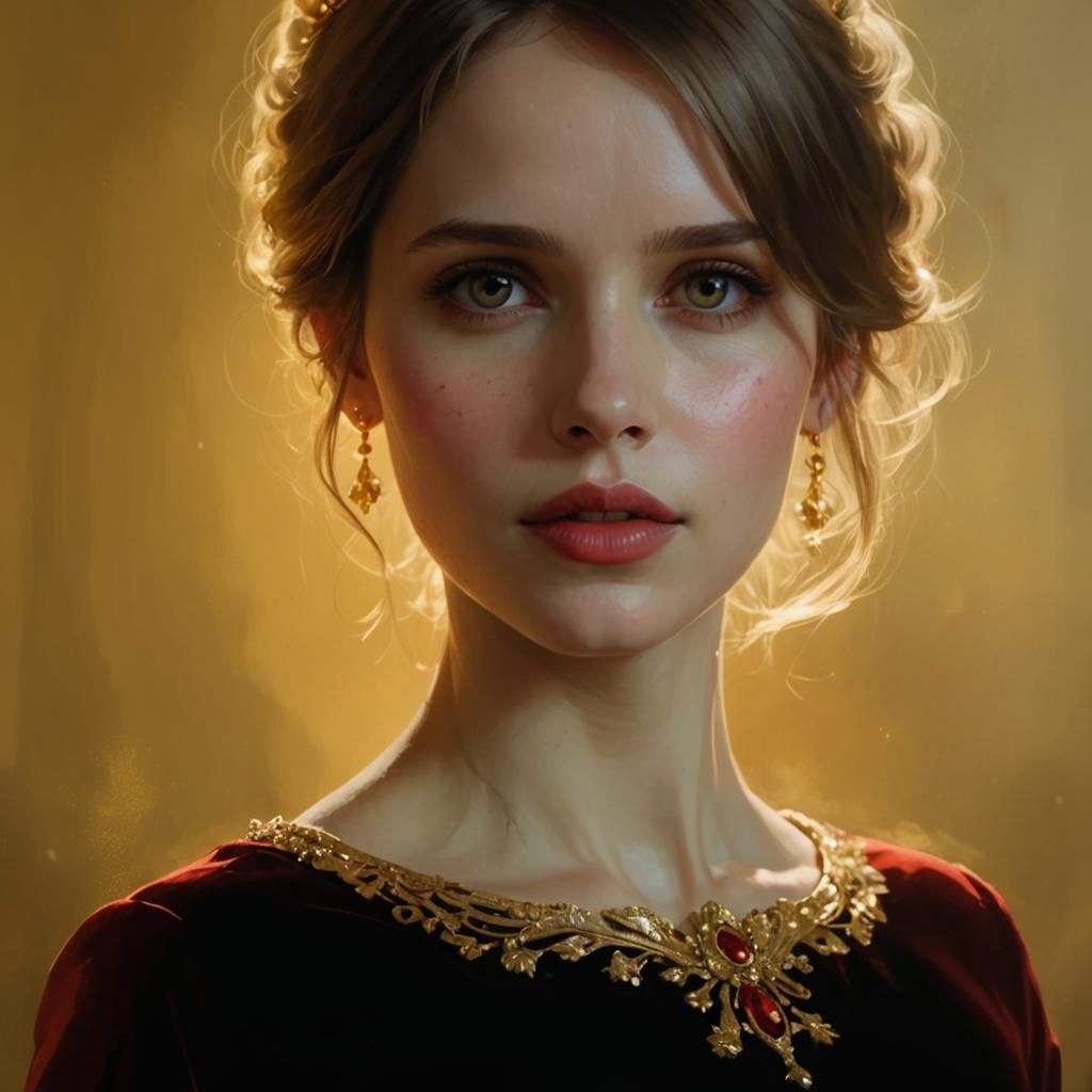 Elegant Queen Portrait in Hyper-Realistic Digital Art