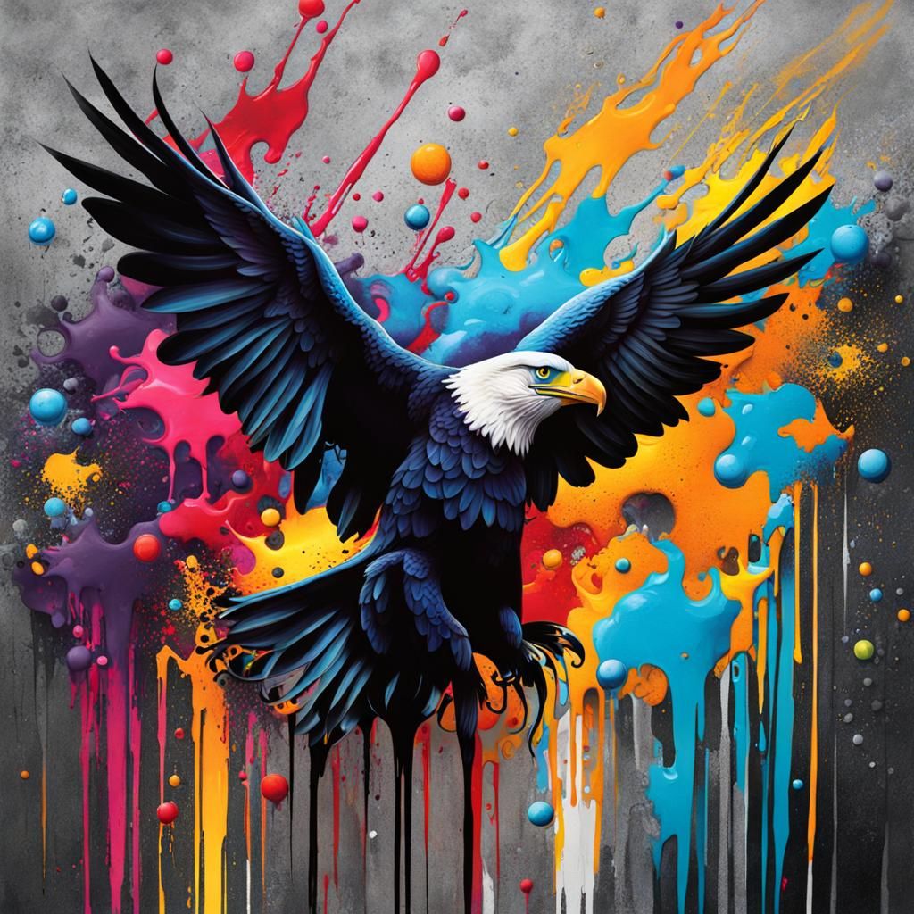 Dynamic Graffiti Art in Polychromatic Splash Style