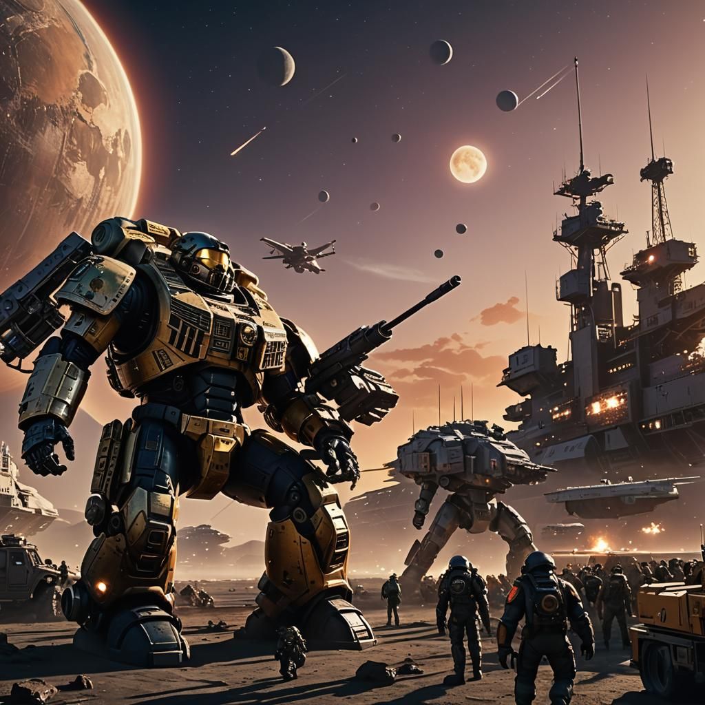 Space Marine Ship Docks in Orbit: Cinematic Digital Art