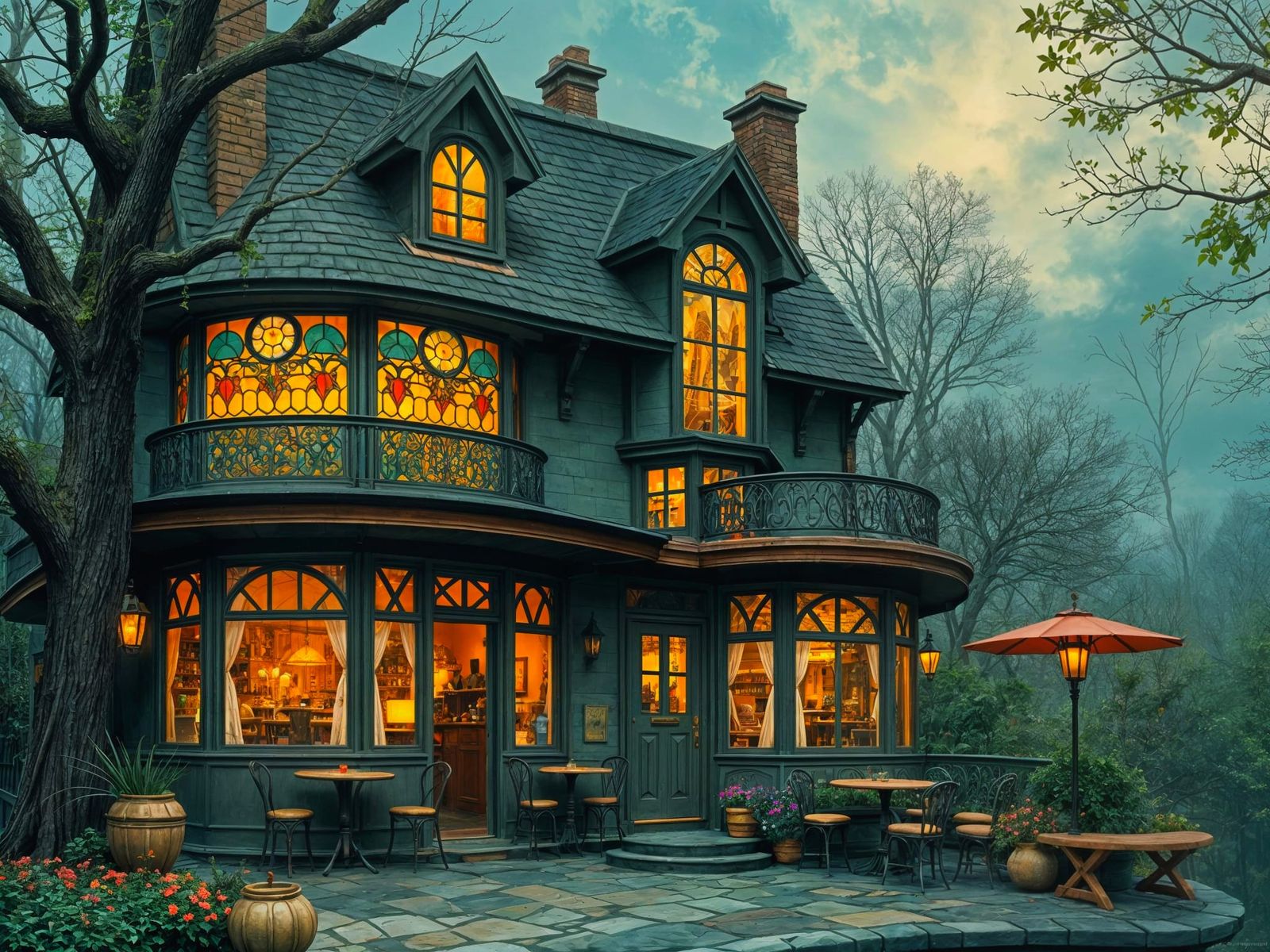 Fairyland Cafe Inspired by Nighthawks