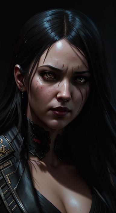 Sinister Hyperrealistic Portrait in Splash Art Style