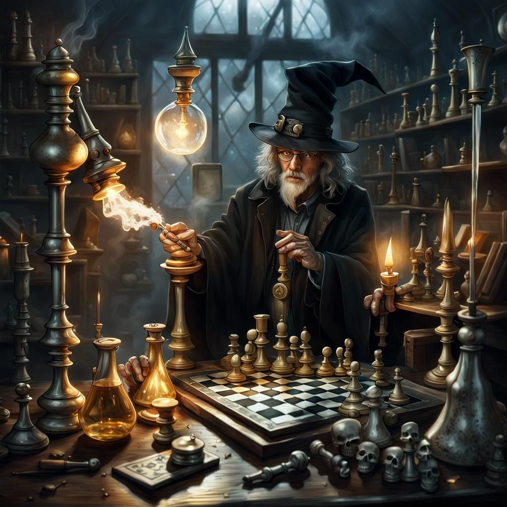 Harry Dresden Plays Chess in Spooky Laboratory