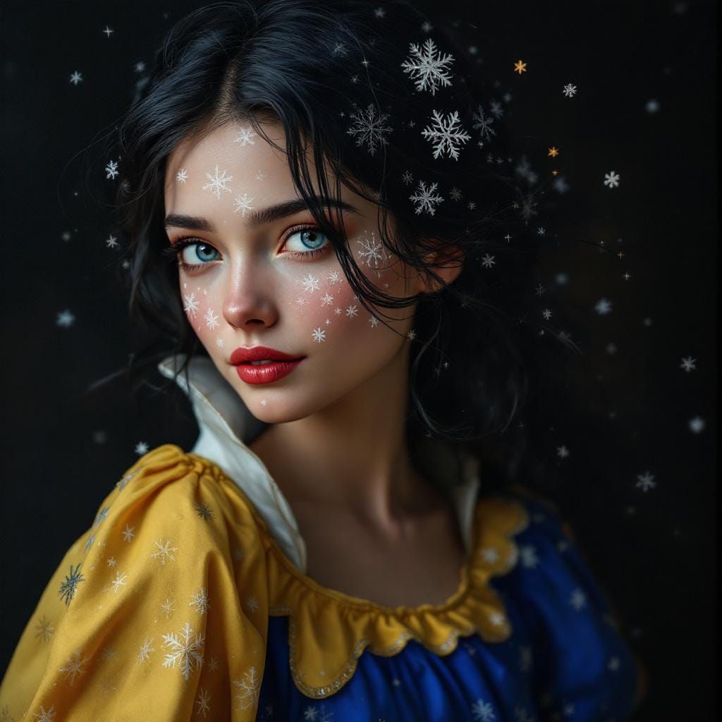 Snowflake Skin: An Older Snow White, Detailed Matte Painting