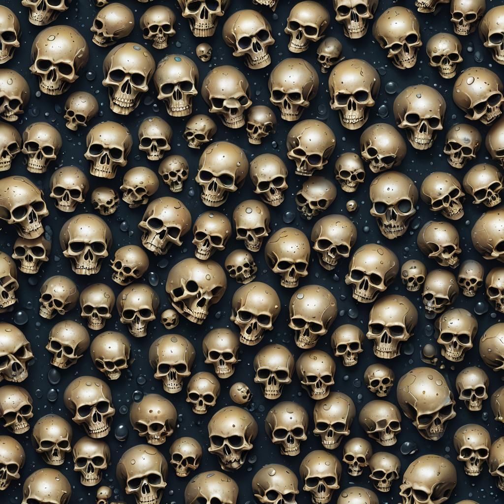Skull Shaped Dew Drops in Detailed Matte Painting