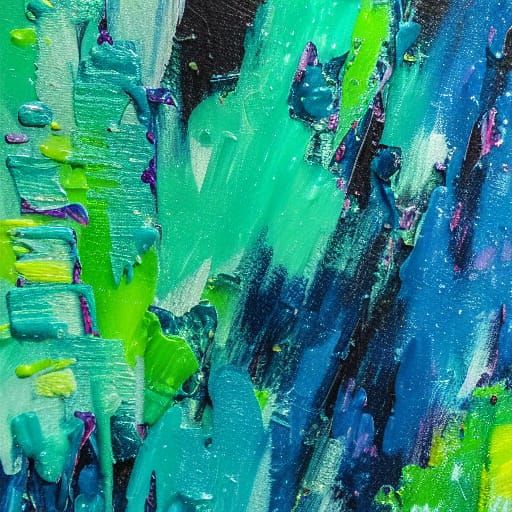 Vibrant Chrysocolla Gemstone Abstract Art