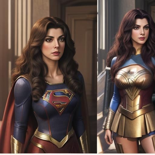 Deanna Troi as a Superhero in Colored Pencil Art