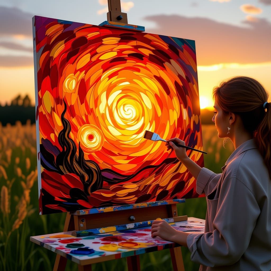 Vibrant Orange Creation Inside Ornate Frame