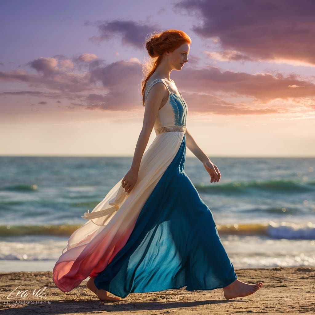 Redhead Beauty at Sunset: A Professional Photograph