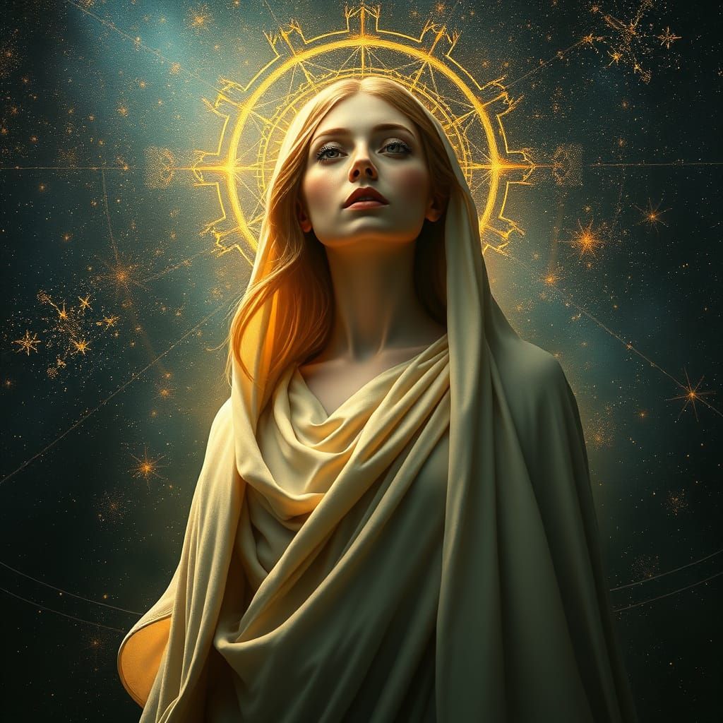 Ethereal Goddess of the Cosmos in Photorealistic Detail