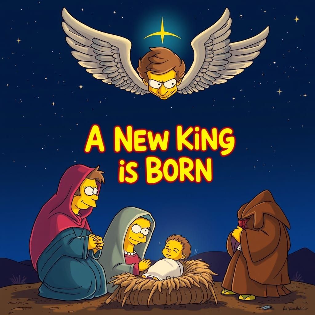 The Simpsons-Style Nativity Scene: A Vibrant, Satirical Mast...