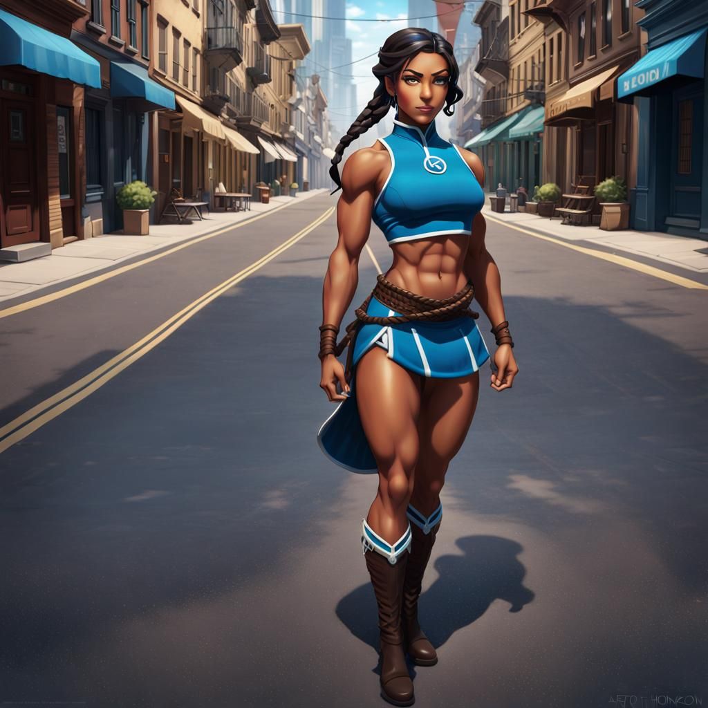 Avatar Korra in 1920s City Street