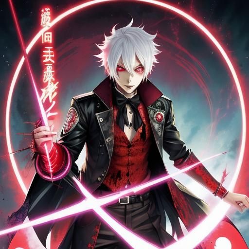 Crimson Zombie Anime Character in Manga Style