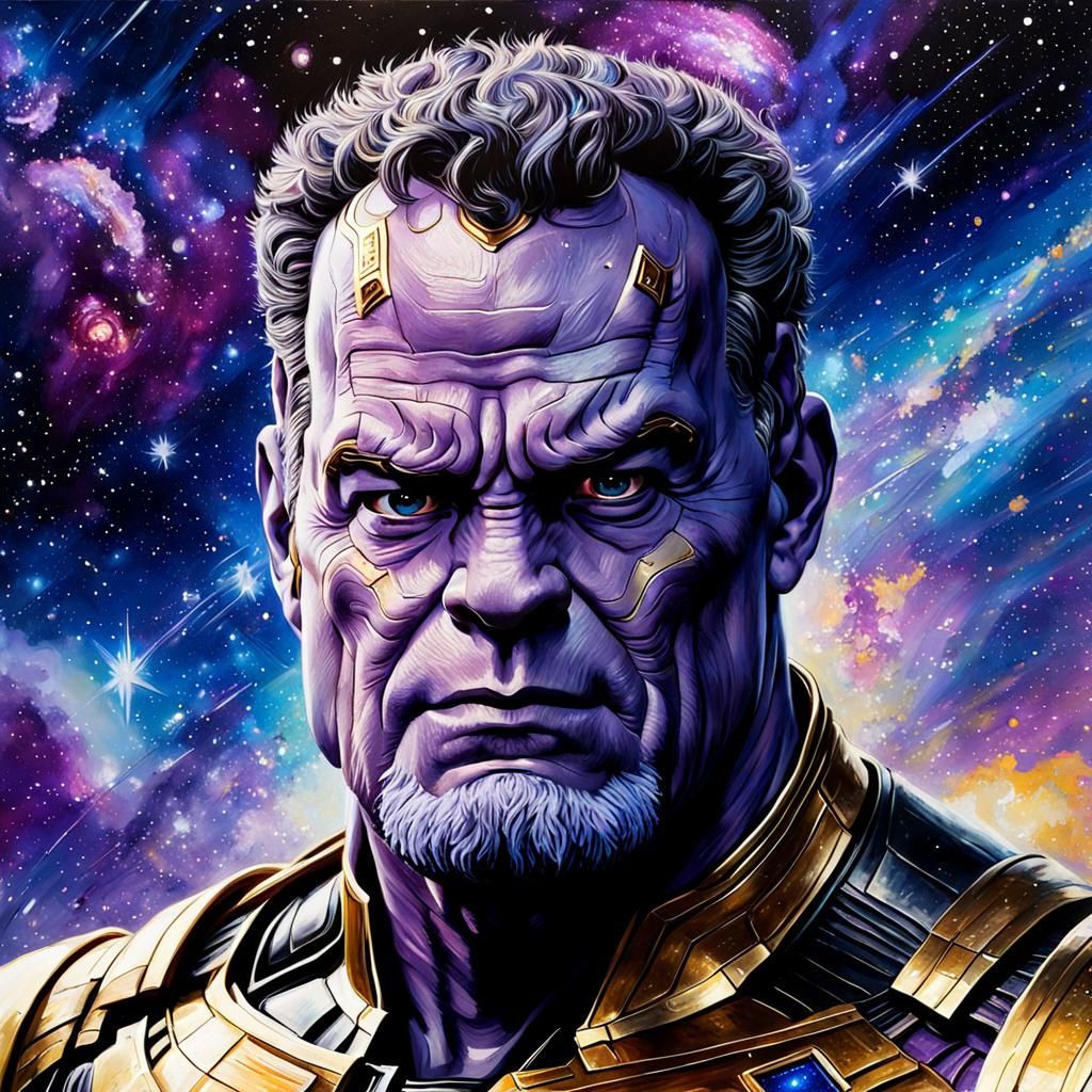 Tom Hanks as Thanos in Detailed Oil Painting