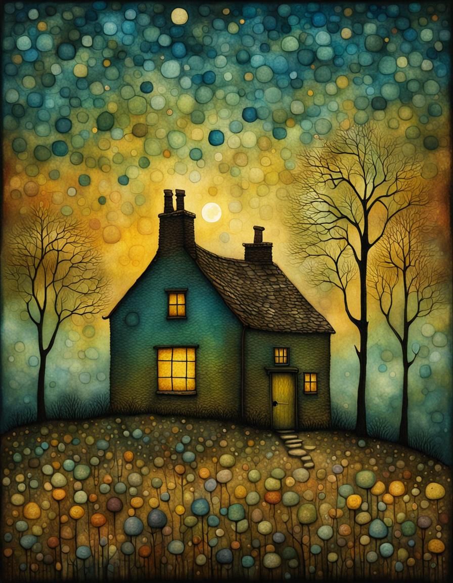 Cotswold Farmhouse: Mixed Media Impression