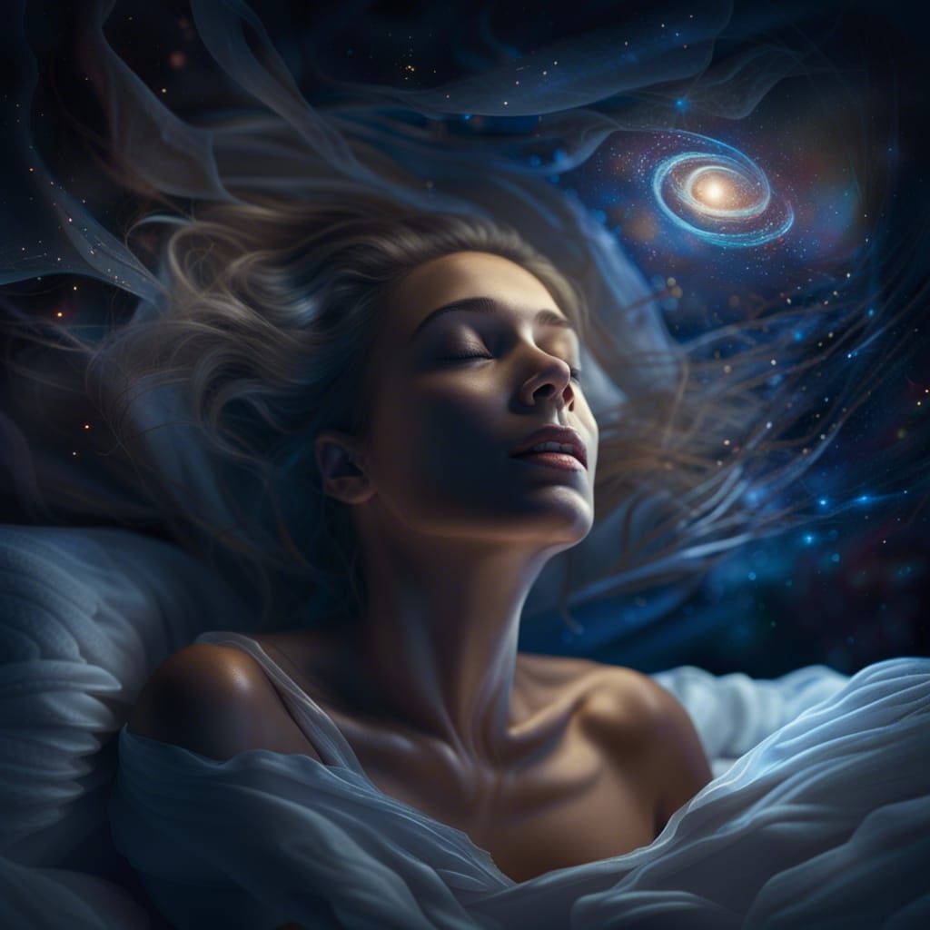 Astral Projection: A Hyperrealistic Night Scene