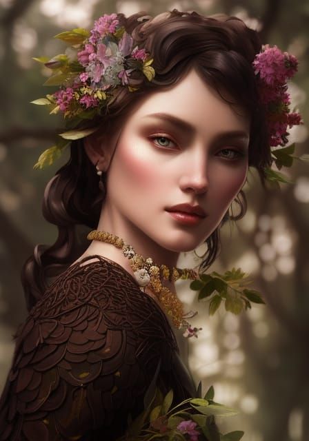 Fauna, Goddess of Fertility, Hyperdetailed Portrait