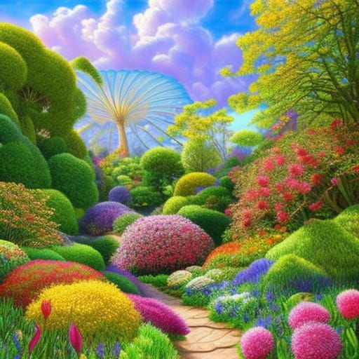 Spring Garden Staircase in Gaudi Mosaic Style