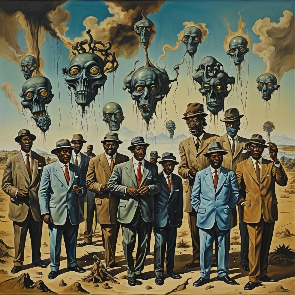 Kinshasa Gangs in Salvador Dali Surrealism