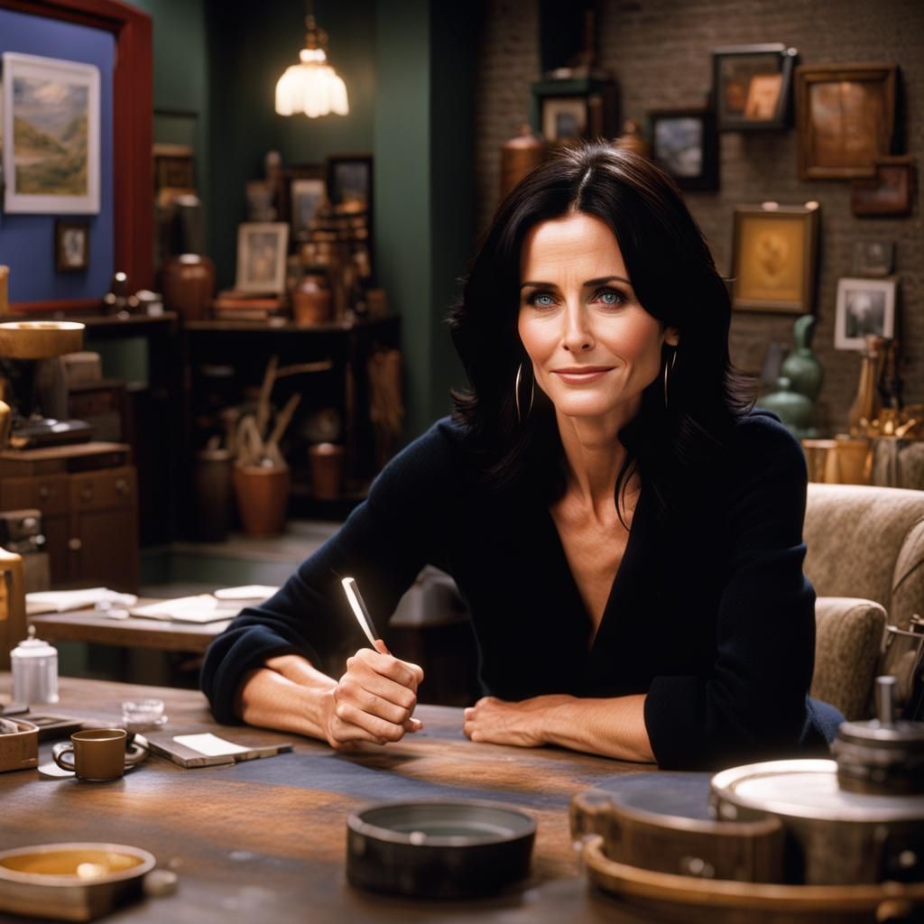 Courteney Cox on the Set of Friends