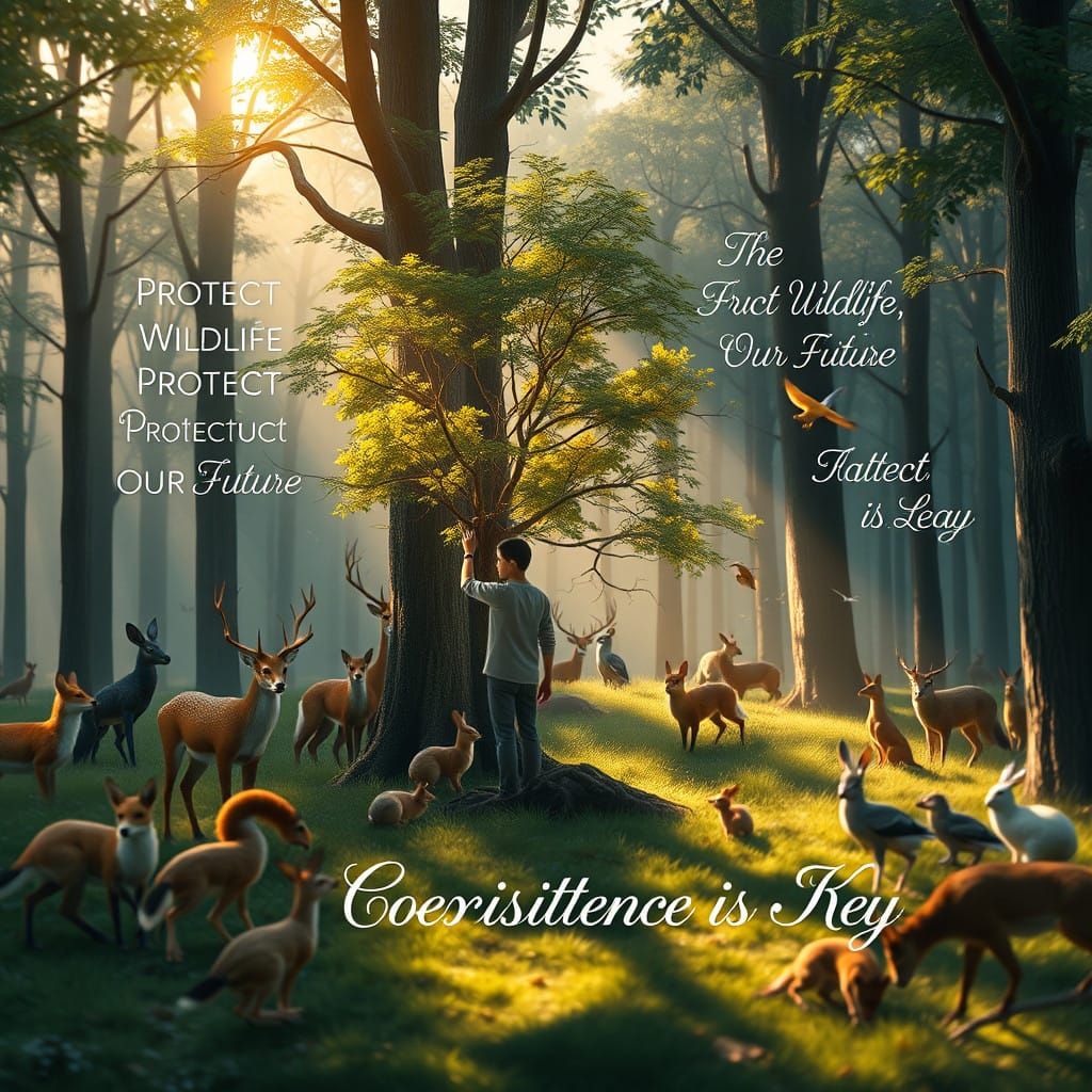 Peaceful Forest Scene in Realistic Matte Painting Style