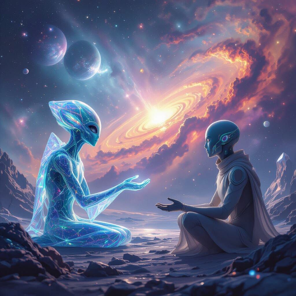 Interstellar Meeting of Civilizations in Digital Art