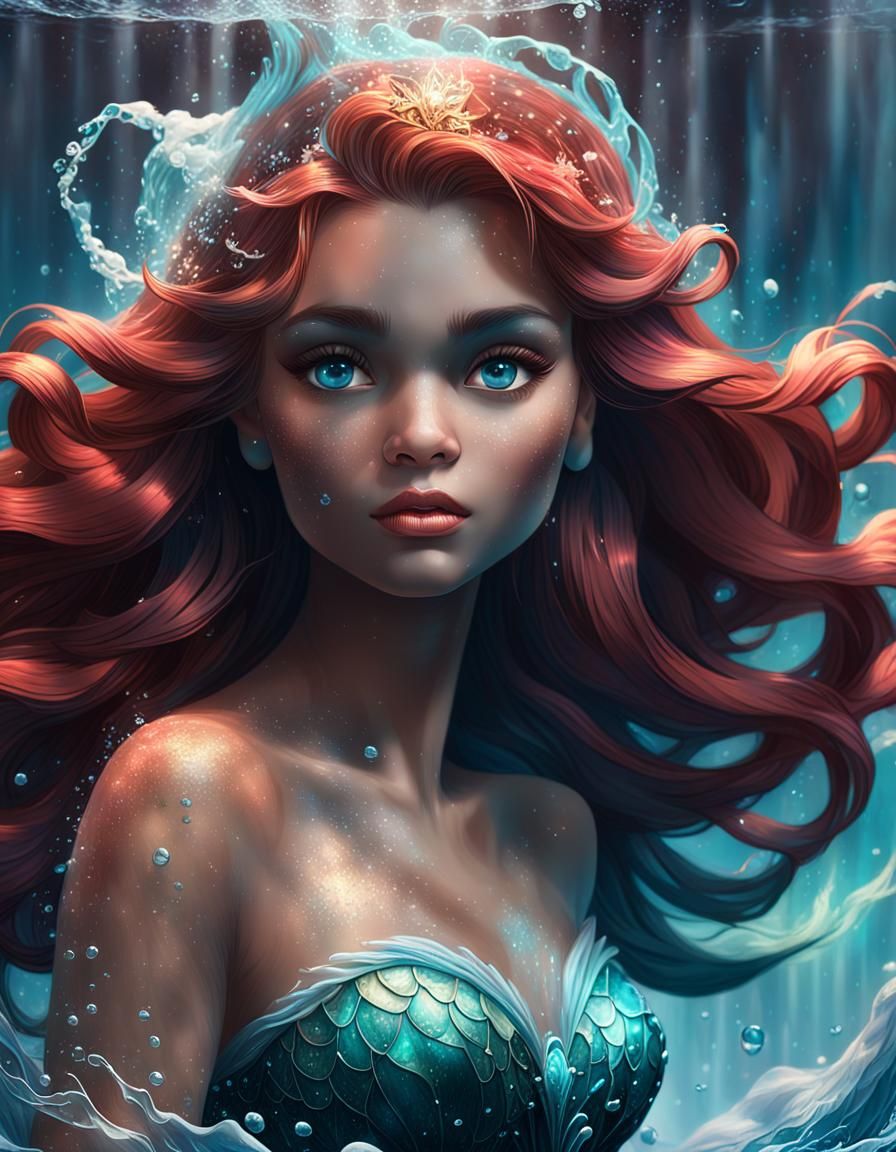 Water Gown Portrait in Digital Art Style