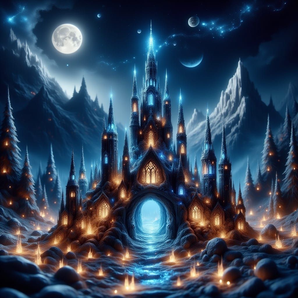 Sparkling Gemstone Castle on Elven Workstation