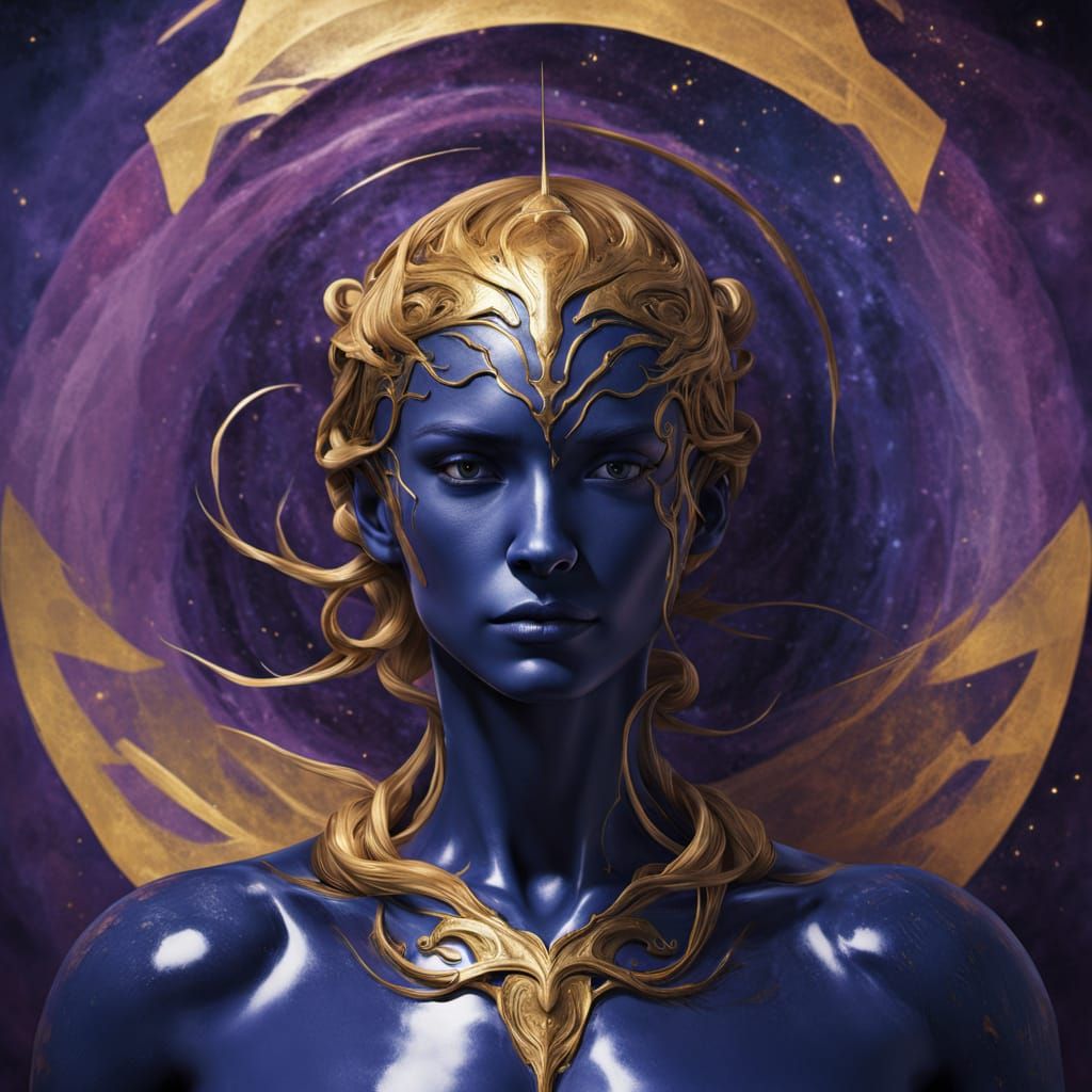 Surreal Figure Embraces Cosmic Consciousness and Ultimate Fr...