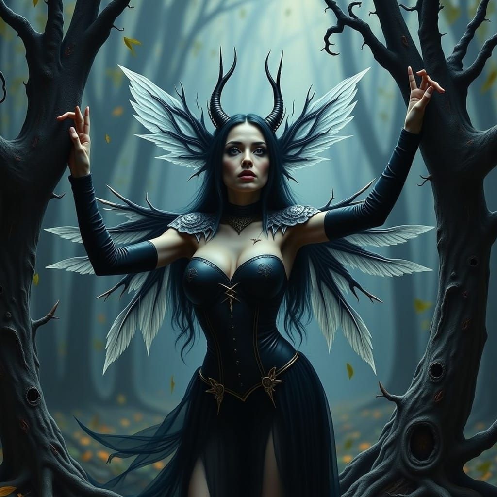 Ethereal Fairy in Dark Gothic Metropolis