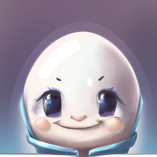 Adorable Smiling Chibi Egg Portrait in 8k