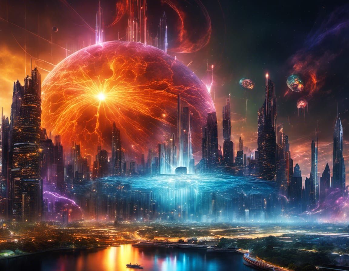 Retrofuturistic Cities Colliding in Liquid Acrylic