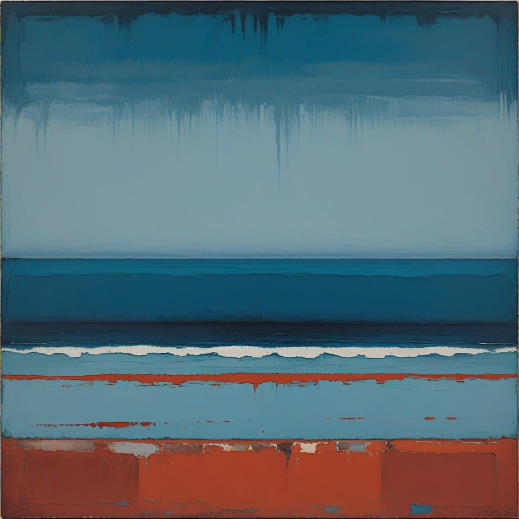 Soothing Blue Abstractions in Modern Minimalist Art