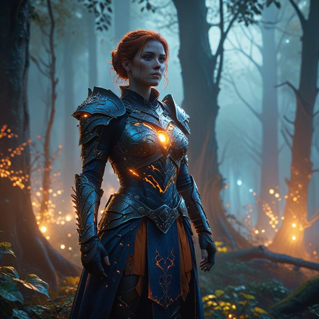 Ethereal Forest Goddess Stands Tall