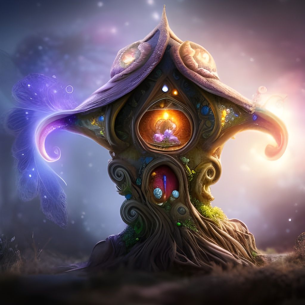 Enchanted Fairy Mushroom House in Fairytale Style