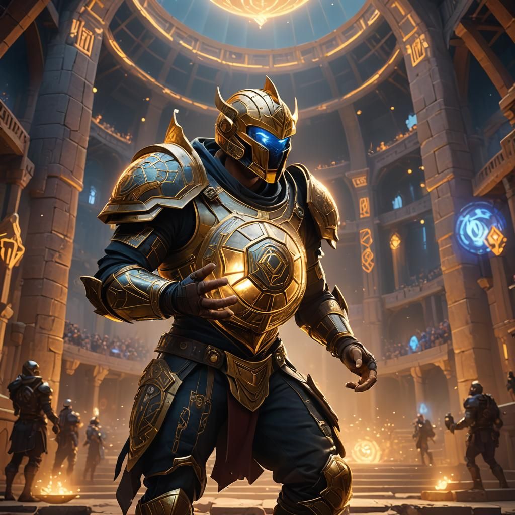 Mystical Arena: Builder with Glowing Football