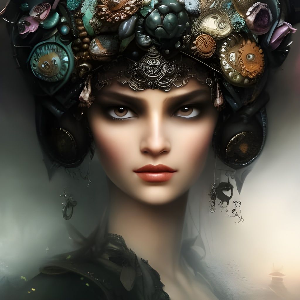 Intricate Steampunk Girl Portrait as Digital Art