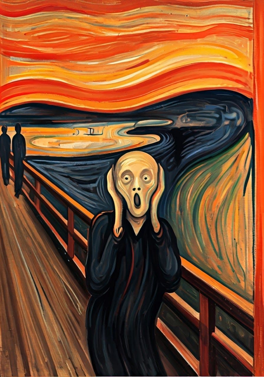 Ghostface in The Scream Painting Style