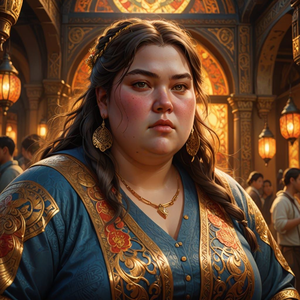 Fantasy Portrait of a Woman in Oil Painting Style