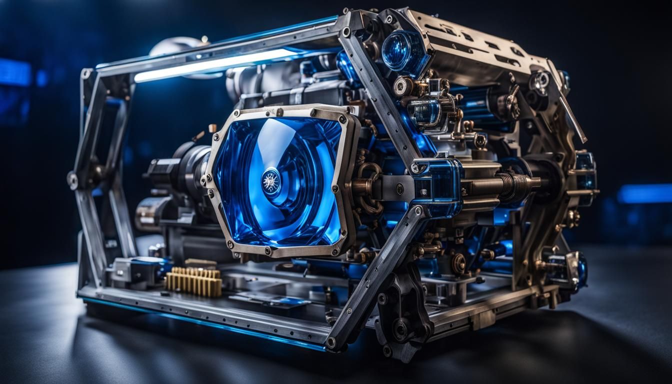 Baroque Architecture with Blue Glass and Figures