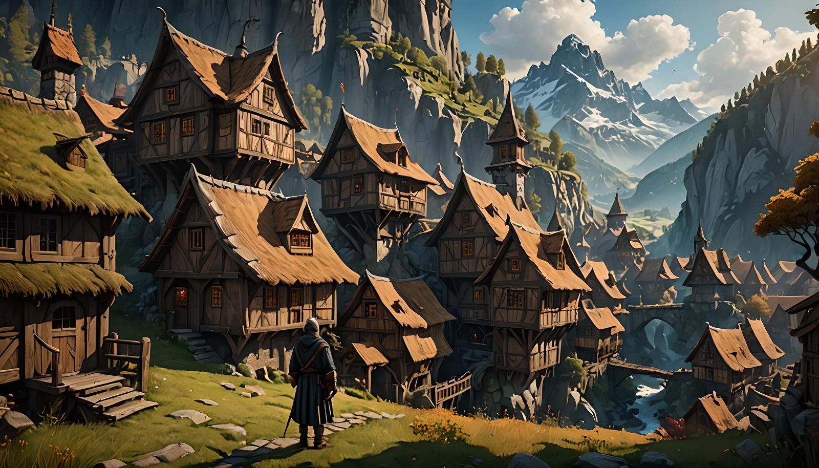 A medieval village.
